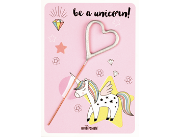 Be a unicorn! rosa 266 Herz silber Mini Wondercard®