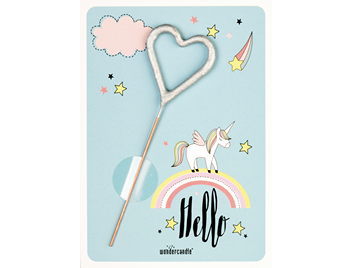 Hello unicorn blau 267 Herz silber Mini Wondercard®